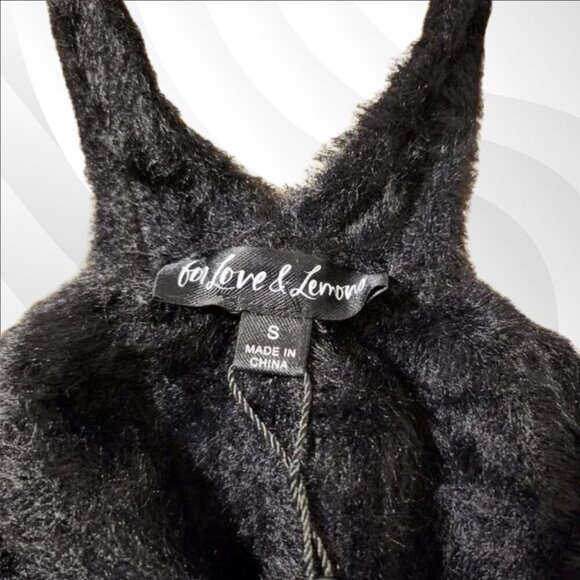 2/$50 For Love & Lemons Black Devon Fuzzy Sleeveless Top Size S – Soft & Stylish - Picture 5 of 8
